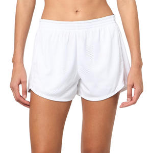 Pantalones cortos de malla elegantes para mujer con cintura con cordón, de secado rápido y tela elástica. - Product Image 1