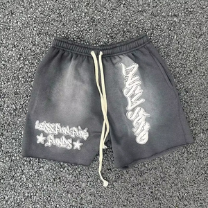 กางเกงขาสั้นออกกำลังกาย Relicstar ผ้าฟลีซหนานุ่ม 100% ผ้าฝ้าย พิมพ์ลายพัฟ สตรีทแวร์ วินเทจ สีซีดแบบซันเฟด แต่งลายปัก สำหรับผู้ชาย - Product Image 3