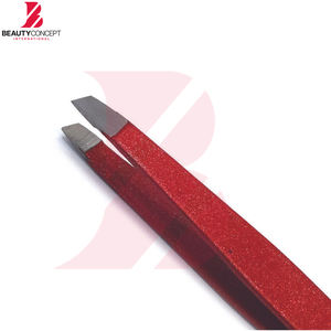 Pince à épiler personnalisée, durable, antidérapante, rouge, inclinée, pour l'épilation des sourcils, du visage et des poils incarnés du nez - Product Image 6