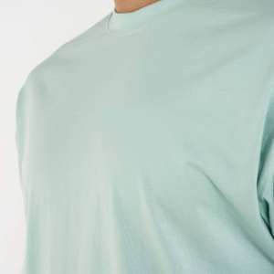 Camiseta de Cuello Redondo Verde Menta para Hombre, 100% Algodón, Manga Corta, Informal, Básica, Personalizada, de Secado Rápido, 220g - Product Image 2