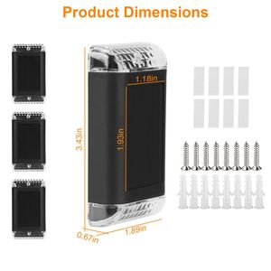Lot de 4 lampes murales solaires à lumière jaune chaude, étanches IP55, rechargeables, avec capteur optique, pour usage extérieur - Product Image 5