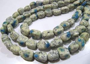 ลูกปัดหินแกรนิตธรรมชาติ K2 Jasper K2Nite Azurite รูปทรงก้อนขนาด 10-12 มม. ขัดเรียบ - Product Image 3