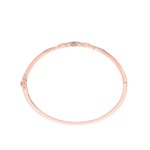 Rose Gold Lab Grown Diamond <b>Infinity</b> Loop Open Bangle <b>Bracelet</b> - Product Image 2