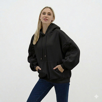 Sweat-shirt à capuche surdimensionné personnalisé pour femme, doux, 100 % coton molletonné, avec poche kangourou, écologique, respirant, décontracté
