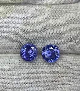 6.50MM round brilliant cut natural aa tanzanite gemstone.tanzanite round pair.tanzanite <b>couple</b>. - Product Image 1