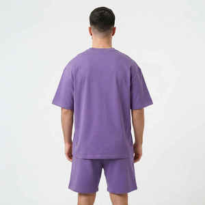 Tracksuit Men's <b>T</b> <b>Shirt</b> and Short Set With Zipper Casual Oversized <b>Shirts</b> Sets Cotton <b>Polyester</b> Pullover Men's Custom LOGO - Product Image 3