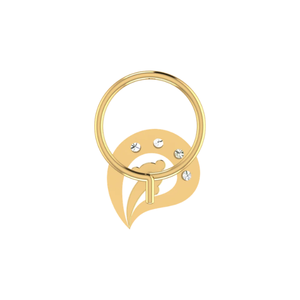 AJRETAIL 14K <b>Gold</b> Floral & Paisley-Shaped Design 0.1ct Natural Diamond <b>Nose</b> Pin - Product Image 5