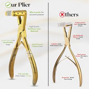 Pinzas y Herramientas Profesionales de Alta Calidad para Extensiones de Cabello de Acero Inoxidable con Empuñadura de Plástico - Product Image 6