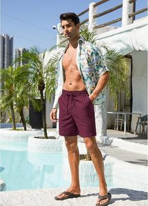 Pantalones Cortos de Lona para Hombre, Cintura Elástica, Casuales, 100% Poliéster, Secado Rápido, Ecológicos, Transpirables, para Verano - Product Image 3
