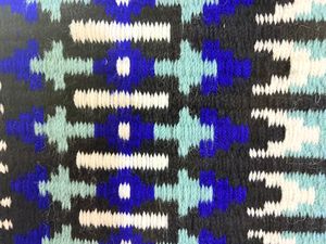 Manaal Enterprises Classic <b>Blue</b> Geometric Pattern Western Equestrian Saddle Pad Cotton Material Fleece Lined Wool Shell Horse - Product Image 3