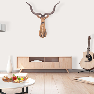 Anne Home - Escultura Decorativa de Pared con Cabeza de Antílope para Sala de Estar, Arte de Pared, Decoración del Hogar, 22.86Lx33.02Wx83.82H cm - Product Image 5