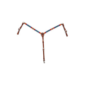 Martingale en cuir pour cheval avec sangles à motifs colorés pour l'équitation - Product Image 1