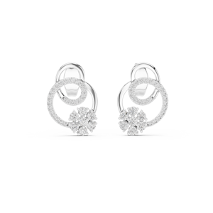 Ensemble de boucles d'oreilles STARLACE CIRCLE en diamants de laboratoire cultivés, en or blanc 18 carats, pour femme, pour fiançailles, fête, Saint-Valentin, ou usage quotidien - Product Image 1