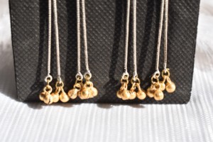 Silver Plated Kashmiri Style Long Stud <b>Earrings</b> With Golden Ghungroo Brass Studs For Women Wedding Wear Gift - Product Image 2