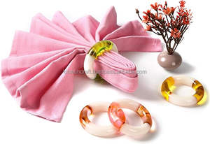 แหวนรองจานเรซิ่นคุณภาพสูง รูปทรง สี ขนาด ปรับแต่งได้ งานแฮนด์เมด สำหรับตกแต่งโต๊ะงานเลี้ยง ดีไซน์คลาสสิก - Product Image 6