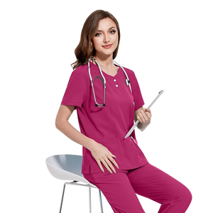 Wholesale Custom Logo Men Women Unisex Nurse Surgical Suit <b>Doctor</b> Medical Hospital Uniform <b>Set</b> Top Jogger Pants Scrubs <b>Set</b> - Product Image 5
