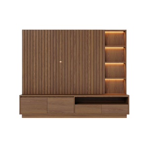 Panel de Pared para TV de Madera de Teca Sólida, Consola Multimedia para Hotel, Apartamento, Resort, Villa, Mueble Moderno para Centro de Entretenimiento - Product Image 1