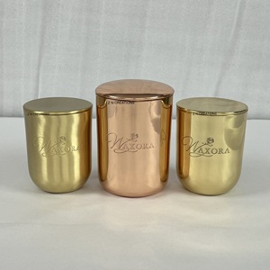 Custom Logo Luxury Brass <b>Candle</b> Jar Shiny Glossy Finish High Quality <b>Candle</b> Jar with Lid Empty <b>Candle</b> Jars for <b>Candle</b> Making - Product Image 6