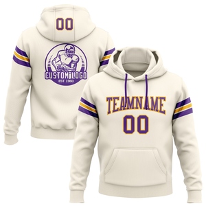 Sudadera con Capucha de Fútbol Americano Morado y Dorado, Diseño Nuevo, Personalizada y Cosida, Venta Directa al Por Mayor - Product Image 1