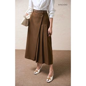 Jupe plissée décontractée pour femme CV758, coupe large, mi-longue, en tissu Dobby, style pantalon de bureau, OEM ODM - Product Image 3