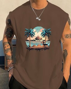 เสื้อกล้ามลำลองสำหรับผู้ชายลายภูเขา น้ำ และต้นมะพร้าว ระบายอากาศได้ดี แห้งเร็ว เป็นมิตรกับสิ่งแวดล้อม พิมพ์ลายดิจิทัล - Product Image 5