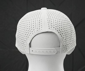 Casquette de baseball blanche perforée à 5 panneaux, réglable, unisexe, snapback, respirante, imperméable, sportive, pour les sports de plein air - Product Image 1