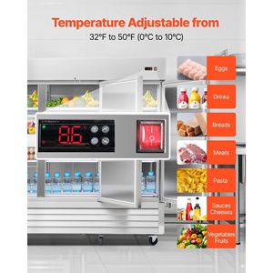 Frigorifero Verticale Commerciale per Cucina 85'' L 69 Cu.Ft in Acciaio Inossidabile Tre Porte Auto-Defrost 12 - Product Image 3