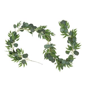 Guirlandes de feuilles d'eucalyptus de 80 pouces pour la décoration de table et les articles de table pour fêtes - Product Image 2