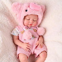 Poupées Reborn Babeside de 16 pouces en silicone intégral, réaliste, fille endormie, vêtements rose cochon, vente en gros d'usine
