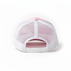 Pink 6-Panel Trucker Hat Mesh Fabric Unisex Adjustable Casual Spring Summer <b>Cap</b> - Product Image 4