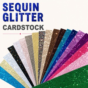 18 Colors 250gsm Sequin Glitter Cardstock Specialty Art Craft Paper for DIY Craft Cardmaking <b>Scrapbooking</b> Journals Die Cut - Product Image 1