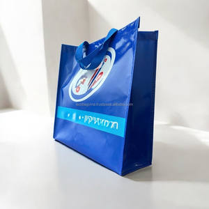 Bolsas de compras de comestibles no tejidas de PP reutilizables ligeras personalizables con asas ecológicas Impresión de logotipo personalizado para venta al por menor - Product Image 3