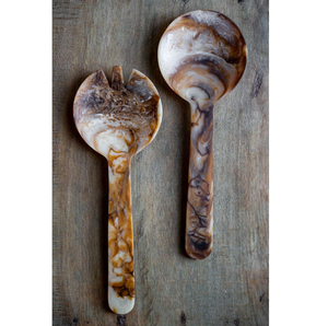 Resin Salad Server with designer look handmade for kitchen dining glossy cutlery for <b>sugar</b> dessert salt salad <b>tea</b> use - Product Image 1