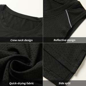 <b>Men</b> Dry Fit Tank Top Wholesale Reflective Fitness <b>Gym</b> Tank Top Side Splitrunning Sports <b>Vest</b> - Product Image 6