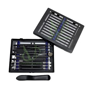Sambrialmed International Dental - Kit de Cirugía Oral Periodontal Micro de 11 Piezas, Instrumentos Dentales Ergonómicos de Acero Inoxidable Negros - Product Image 1