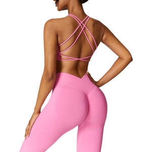 Vêtements de sport pour femmes, legging de yoga uni sans couture respirant grande taille, ensemble deux pièces pour entraînement en salle de sport, tenue de sport confortable - Product Image 3