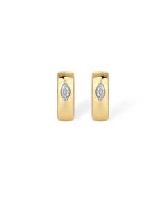 Pendientes de aro con diamantes de laboratorio talla marquesa para mujer, oro macizo de 14K, joyería elegante de última moda para mujer, regalo de boda. - Product Image 6