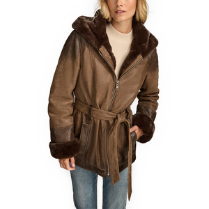 Women's Winter Faux Fur Lined <b>Wool</b>/Viscose Vintage Trench <b>Coat</b> <b>Hood</b> Covered Button Closure Detachable Collar Solid Color Casual - Product Image 6