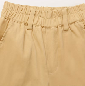 Medium-Large High School Children Back-To-School Solid Color Uniform Trousers 100% Cotton Canvas Woven Pocket Loose Tight Waist - Product Image 5