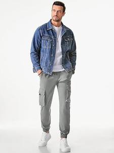 Pantalones cargo de corte holgado y a la moda, hechos con tela de algodón de primera calidad, con bolsillos laterales con solapa, trabillas para cinturón y un ajuste cómodo. - Product Image 4