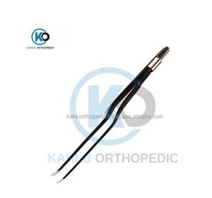 Pince bipolaire courbée non adhésive de type baïonnette pour neurochirurgie, 22 cm avec butée, pince isolée angulaire par KAHLU ORTHOPEDIC - Product Image 2