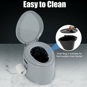 Toilette de voyage portable 5L avec porte-papier pour le camping en plein air - Product Image 4