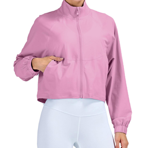 OEM Women <b>Yoga</b> Fitness <b>Jacket</b> Spandex Long Sleeve Full Zip Athletic Running Gym Sportswear Custom Front Activewear High Quality - Product Image 1