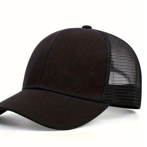 Wholesale 5-Panel Mesh <b>Baseball</b> Hat Custom Logo Hip Hop Embroidered Print Foam <b>Cap</b> Velvet Polyester Material <b>Plain</b> Trucker Hat - Product Image 5