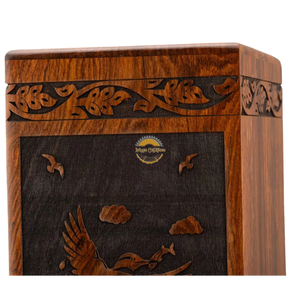 Handcrafted birds wave urn & Natural Wood Cremation Urn Blue Epoxy Ashes <b>Box</b> Artistic Funeral <b>Memorial</b> <b>Keepsake</b> by AYAANS - Product Image 6