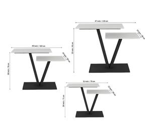 Modern Rectangle Entryway <b>Console</b> <b>Table</b> With White Top And <b>Black</b> Metal V Base Indoor Home Decor Accent Piece - Product Image 3