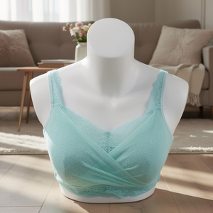 Soutien-gorge respirant en coton et élasthanne, ajustable, spécial post-chirurgie du cancer, avec armatures, pour prothèse mammaire, modèle tube en dentelle, OEM ODM - Product Image 3