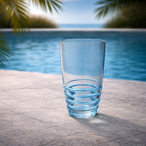 Jack Worth 20 oz Blue Swirl <b>Plastic</b> Vintage Tumbler Highball <b>Glasses</b> Break Resistant <b>for</b> <b>Party</b> Restaurant Wedding - Product Image 2