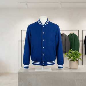 Plain Varsity <b>Baseball</b> <b>Jacket</b> <b>for</b> <b>Men</b> Women Casual Bomber Coat Rib Knit Style Street Fashion Outerwear Wear - Product Image 4