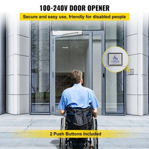Apriporta automatico Max.220lbs capacità operatore porta a battente per disabilità e elencati 2 telecomandi Wireless 2 pulsanti di uscita 5 ID - Product Image 2